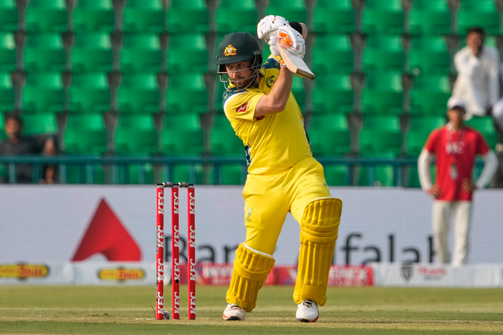Australia's Josh Inglis bats during the second one-day international cricket match between Pakistan and Australia, in Lahore, Pakistan, Tuesday, June 2, 2026. (AP Photo/K.M. Chaudary)