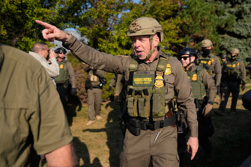 Greg Bovino, the chief patrol agent for the U.S. Border Patrol El Centro sector, center, walks with federal immigration agents near an Immigration and Customs Enforcement facility in Broadview, Ill., Friday, Oct. 3, 2025. (AP Photo/Erin Hooley) Greg Bovino, the chief patrol agent for the U.S. Border Patrol El Centro sector, center, walks with federal immigration agents near an Immigration and Customs Enforcement facility in Broadview, Ill., Friday, Oct. 3, 2025. (AP Photo/Erin Hooley)