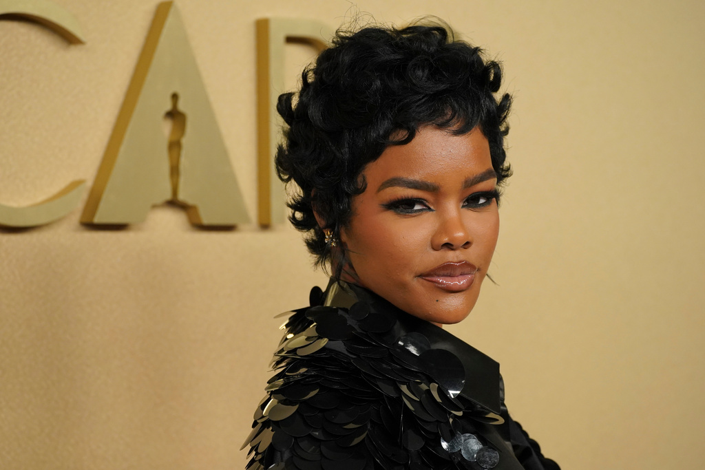Teyana Taylor arrives at the 98th Academy Awards Oscar nominees luncheon on Tuesday, Feb. 10, 2026, at the Beverly Hilton Hotel in Beverly Hills, Calif. (Photo by Jordan Strauss/Invision/AP)
