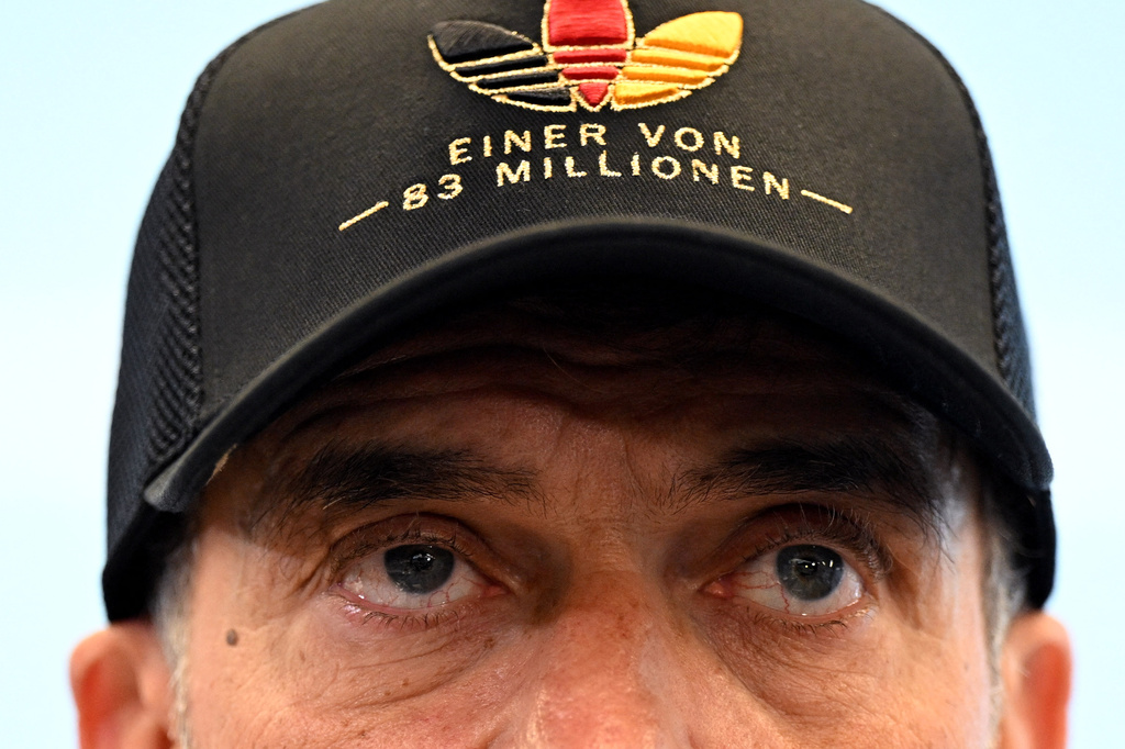Head coach of the German national soccer team Juergen Klopp looks on during a press conference one week ahead of their first Nations League match, in Frankfurt, Germany, Thursday Sept. 17. 2026. (Boris Roessler/dpa via AP)