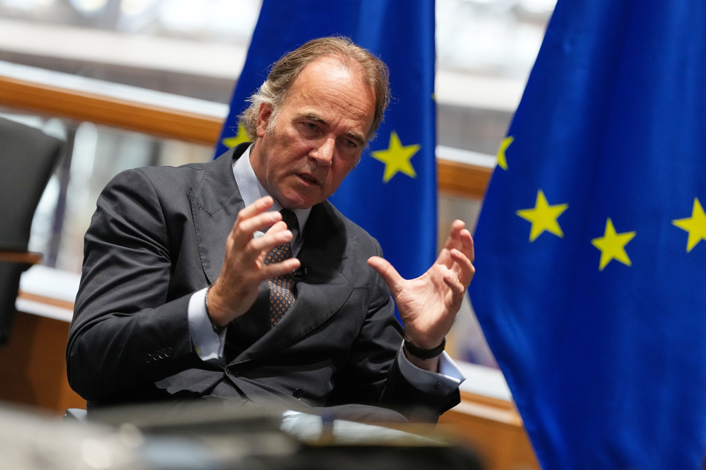 European Union Counter-Terrorism Coordinator Bartjan Wegter speaks during an interview with The Associated Press in Brussels, Thursday, Sept. 3, 2026. (AP Photo/Virginia Mayo)