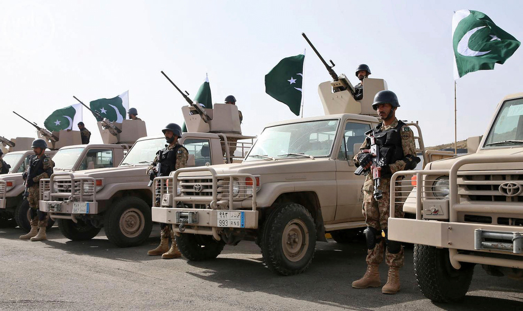 FILE - In this Monday, March 30, 2015 file photo provided by the Saudi Press Agency (SPA), Royal Saudi Land Forces and units of Special Forces of the Pakistani army take part in a joint military exercise called "Al-Samsam 5" in Shamrakh field, north of Baha region, southwest Saudi Arabia. (AP Photo/SPA, File)