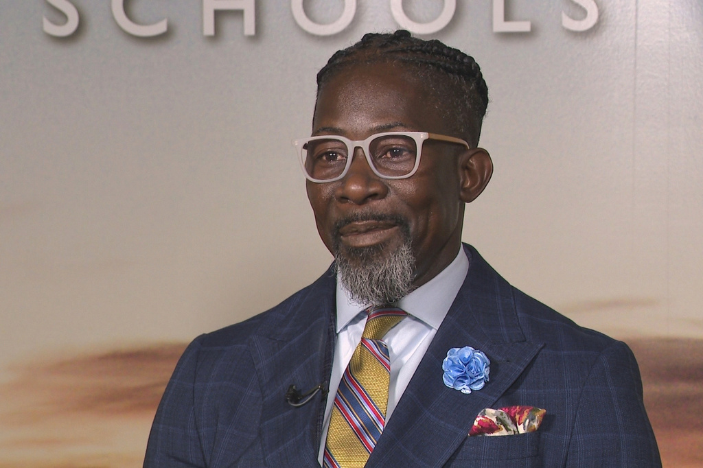 FILE - This photo provided by WOI Local 5 News in September 2025 shows Des Moines schools Superintendent Ian Roberts. (WOI Local 5 News via AP, File)