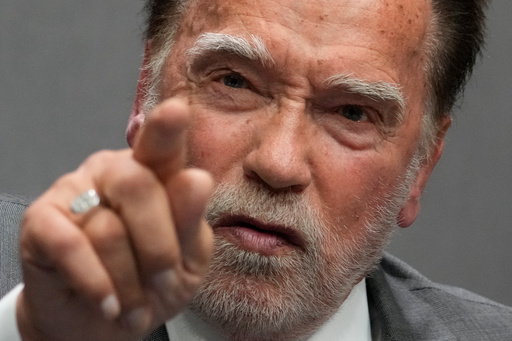 Former California Gov. Arnold Schwarzenegger attends a press conference at the Vatican, Tuesday, Sept. 30, 2025, to present the "Raising Hope for Climate Justice Conference," promoted by the Laudato Si' (Praise Be to You) Movement, which was inspired by the late Pope Francis' encyclical letter of the same name. (AP Photo/Gregorio Borgia) Former California Gov. Arnold Schwarzenegger attends a press conference at the Vatican, Tuesday, Sept. 30, 2025, to present the "Raising Hope for Climate Justice Conference," promoted by the Laudato Si' (Praise Be to You) Movement, which was inspired by the late Pope Francis' encyclical letter of the same name. (AP Photo/Gregorio Borgia)