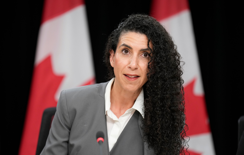 MP for Outremont, Rachel Bendayan speaks during a news conference in Ottawa, Ontario, Wednesday, June 10, 2026. (Adrian Wyld/The Canadian Press via AP)