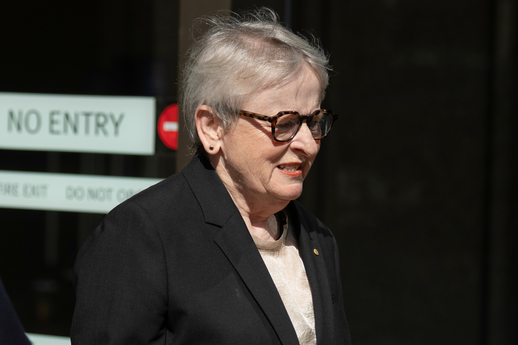 Commissioner Virginia Bell arrives at the Royal Commission on Antisemitism and Social Cohesion in Sydney, Tuesday, Feb. 24, 2026. (Sarah Wilson/AAP Image via AP)