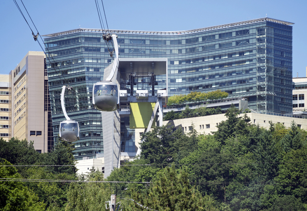 FILE - This June 28, 2016 file photo shows the Oregon Health & Science University Campus in Portland, Ore. (Mark Graves/The Oregonian via AP, File)