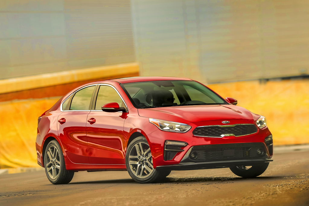 This photo provided by Kia shows the 2019 Forte, a stylish and quiet small sedan that offers an extensive list of available features. The 2019-2021 model years should work with a $15,000 budget cap. (Courtesy of Kia America via AP)
