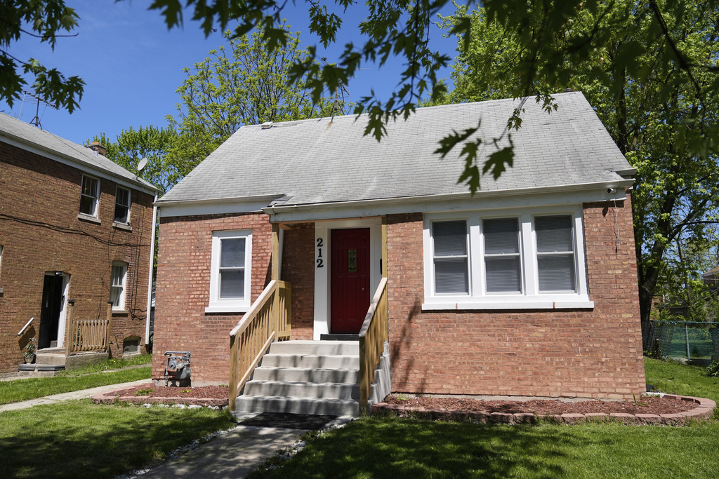 FILE - Pope Leo XIV's childhood home is seen May 9, 2025, in Dolton, Ill. (AP Photo/Erin Hooley, File)