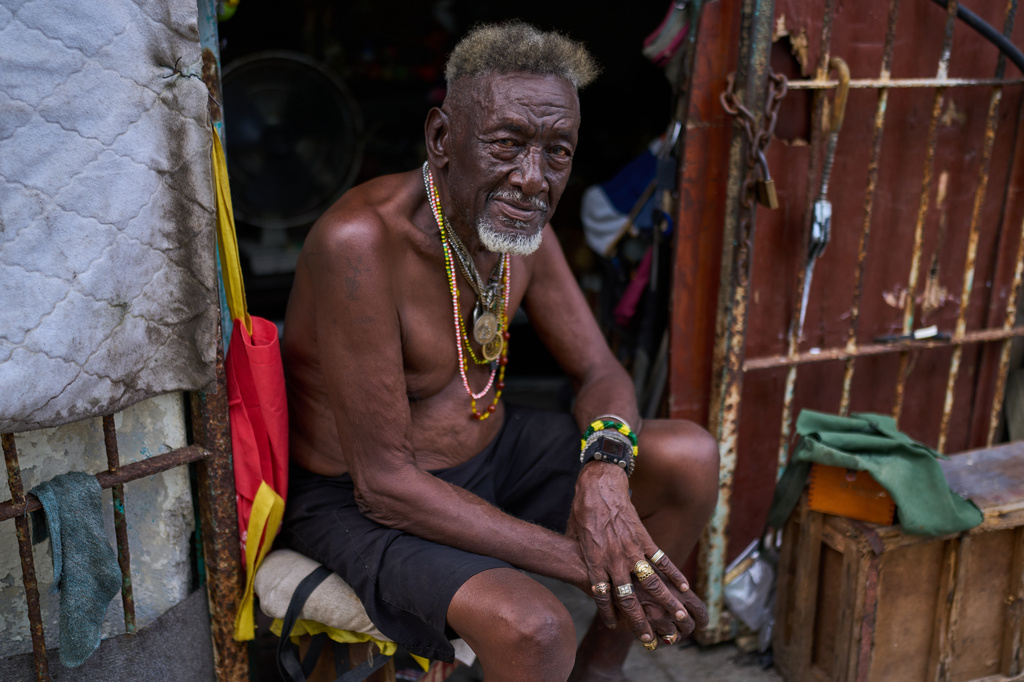 Oscar Joaquín López poses for a photo at the entrance of him home in Havana, Cuba, Monday, Sept. 7, 2026. (AP Photo/Ramon Espinosa)