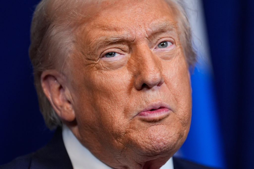 President Donald Trump speaks during a news conference with Israel's Prime Minister Benjamin Netanyahu at Mar-a-Lago, Monday, Dec. 29, 2025, in Palm Beach, Fla. (AP Photo/Alex Brandon)