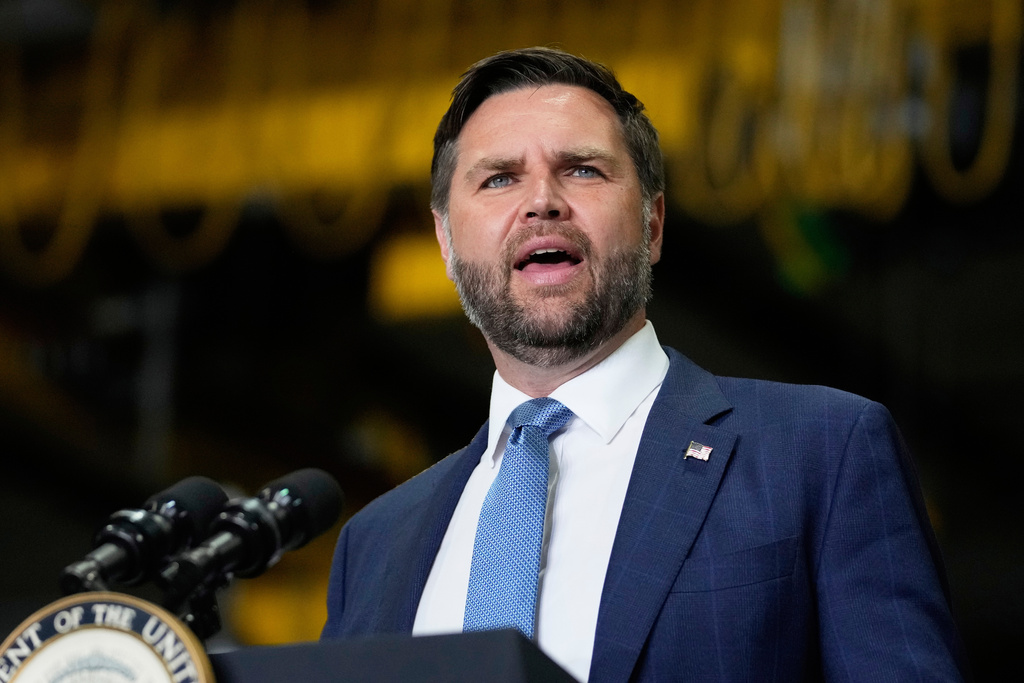 Vice President JD Vance speaks during a visit to ALTA Refrigeration Inc., Thursday, Aug. 21, 2025, in Peachtree City, Ga. (AP Photo/Brynn Anderson)