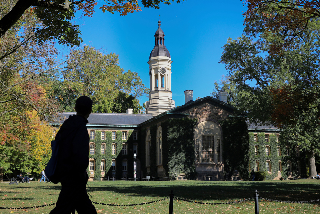 FILE - Nassau Hall at Princeton University is seen, Oct. 8, 2024, in Princeton, N.J. (AP Photo/Ted Shaffrey, File)