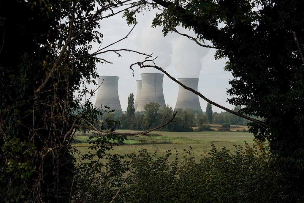 FILE - The Bugey nuclear plant operates in Saint-Vulbas, around Lyon, central France, Oct. 13, 2022. (AP Photo/Laurent Cipriani)