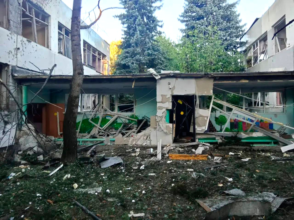 This photo, released by Moscow Region Governor Andrei Vorobyov's official telegram channel, shows a building damaged during a Ukrainian drone attack in Elektrostal, Moscow region of Russia, on Saturday, July 18, 2026. (Moscow Region Governor Andrei Vorobyov's official telegram channel via AP) CORRECTION: Corrects Moscow Regoin Governor surname to Vorobyov