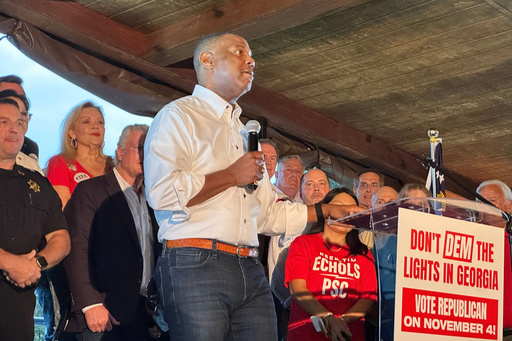Republican Fitz Johnson speaks about his election bid for the Georgia Public Service Commission on Tuesday, Oct. 7, 2025 in Cumming, Ga. (AP Photo/Jeff Amy) Republican Fitz Johnson speaks about his election bid for the Georgia Public Service Commission on Tuesday, Oct. 7, 2025 in Cumming, Ga. (AP Photo/Jeff Amy)