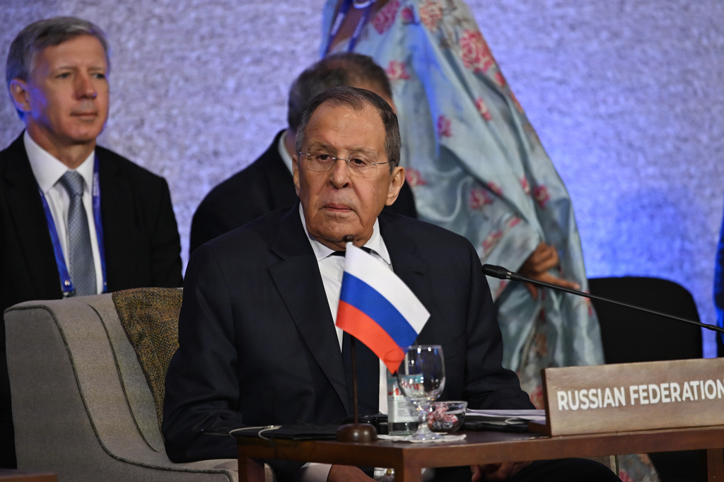 Russia's Foreign Minister Sergey Lavrov attends the ASEAN Regional Forum (ARF), part of the Association of the Southeast Asian Nations (ASEAN) Foreign Ministers' Meeting in Pasay, Metro Manila, Philippines Thursday, July 23, 2026. (Brendan Smialowski/Pool Photo via AP)