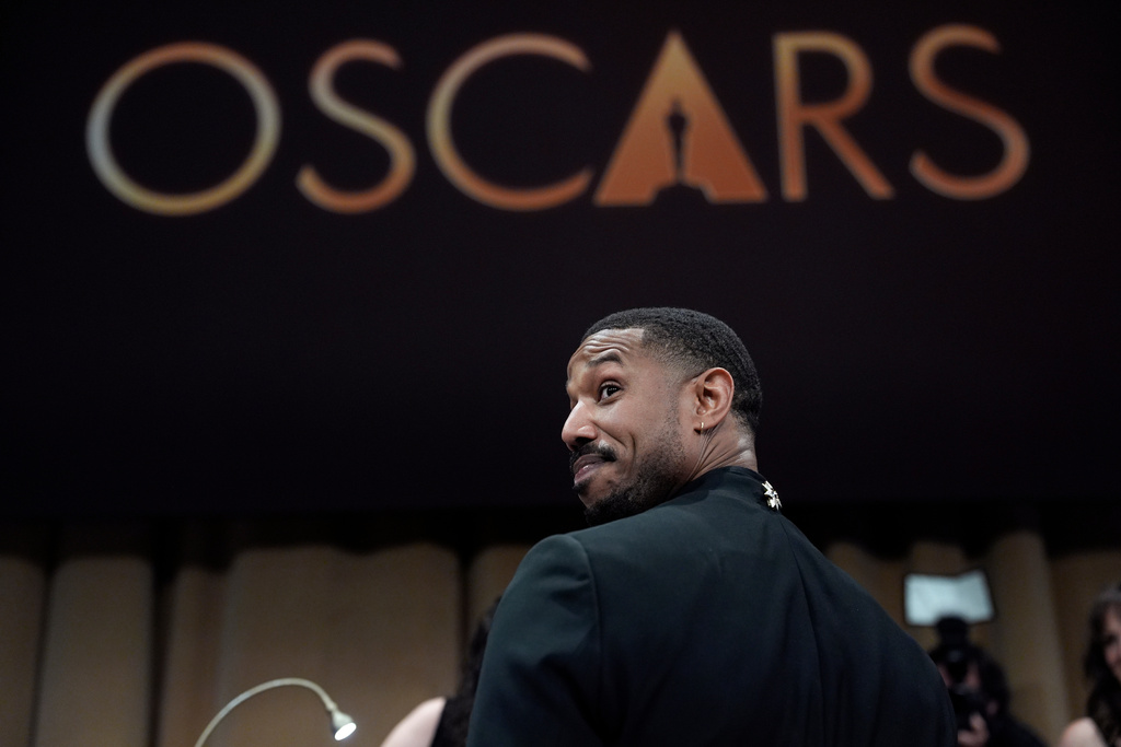 Michael B. Jordan, winner of the award for best actor in a leading role for "Sinners," attends the Governors Ball after the Oscars on Sunday, March 15, 2026, in Los Angeles. (AP Photo/John Locher)