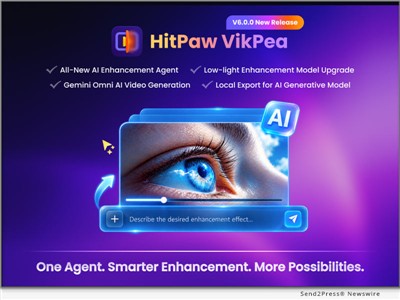 IMAGE CAPTION: HitPaw VikPea Releases V6.0.0 | HitPaw, a leading innovator in multimedia software solutions, today announced the release of HitPaw VikPea V6.0.0, the latest update to its AI-powered video enhancement platform. This release introduces intelligent AI Enhancement Agent, improved low-light enhancement, local export for AI Generative Model, and the new Gemini Omni video generation model, delivering greater flexibility and efficiency for creators.