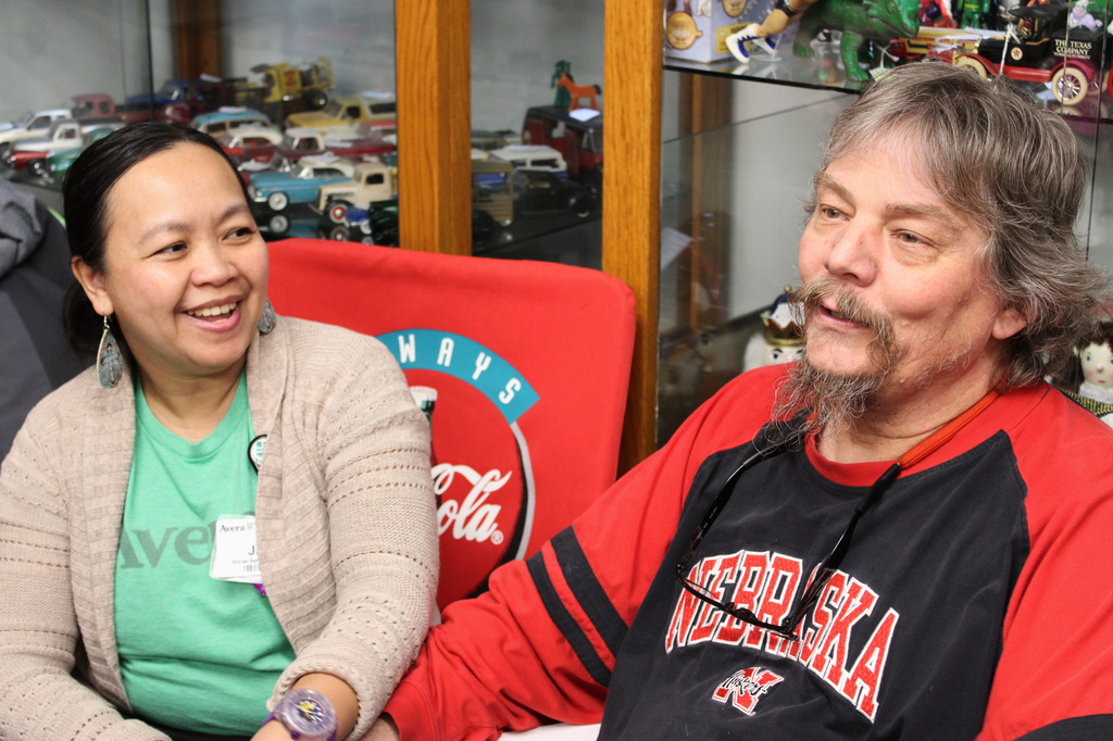 Jane and Rick Saint John discuss how important their local hospital, Avera Creighton Hospital, is in their rural community, Feb. 24, 2026, in Creighton, Neb. (AP Photo/Margery A. Beck)
