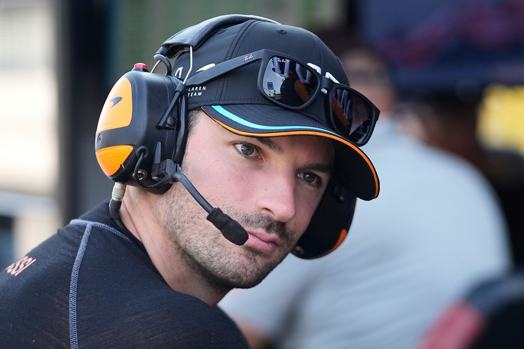FILE - Alexander Rossi attends a practice session for the IndyCar Indianapolis GP auto race at Indianapolis Motor Speedway, Aug. 11, 2023, in Indianapolis. (AP Photo/Darron Cummings, File)