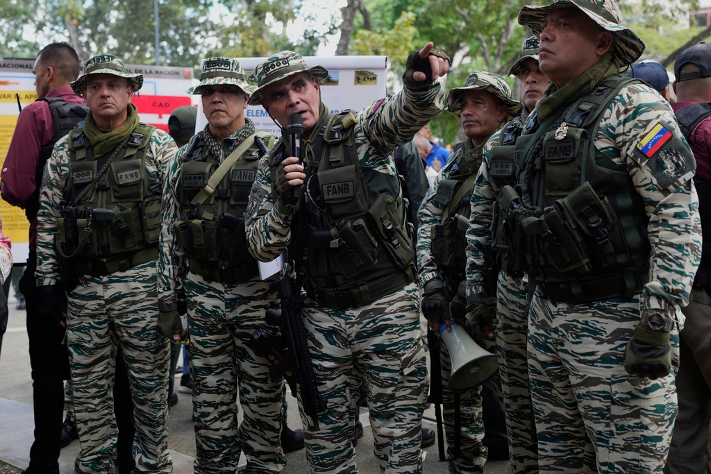 FILE - Venezuelan Defense Minister Vladimir Padrino Lopez speaks during military exercises in Caracas, Venezuela, Sept. 20, 2025. (AP Photo/Ariana Cubillos, File)