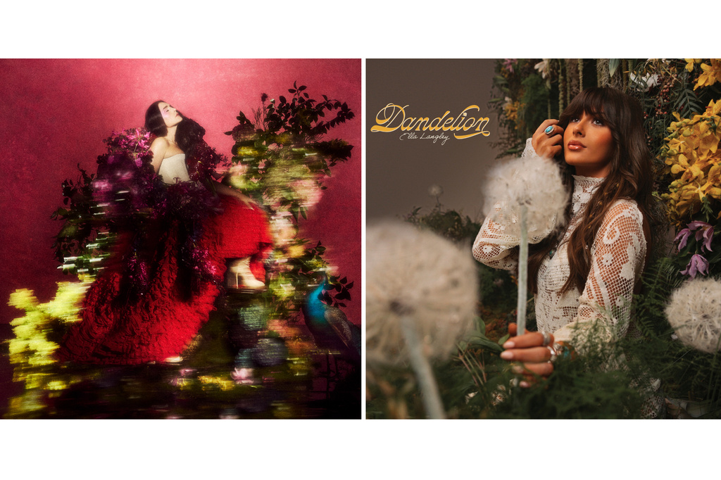 This combination of album cover images shows “Superbloom” by Jessie Ware, left, and "Dandelion" by Ella Langley. (EMI/Universal via AP, left, and SAWGOD Recordings/Columbia via AP)