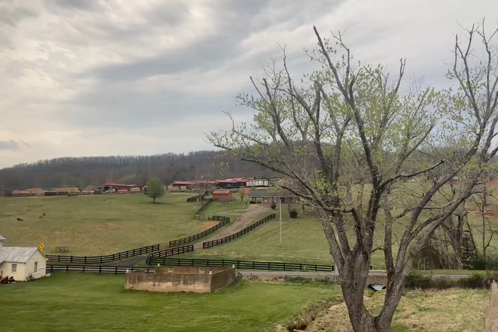 This image made from an Associated Press video shows the Virginia countryside, as seen from an Amtrak train, Friday, March 27, 2026. (AP Photo/Bill Barrow)