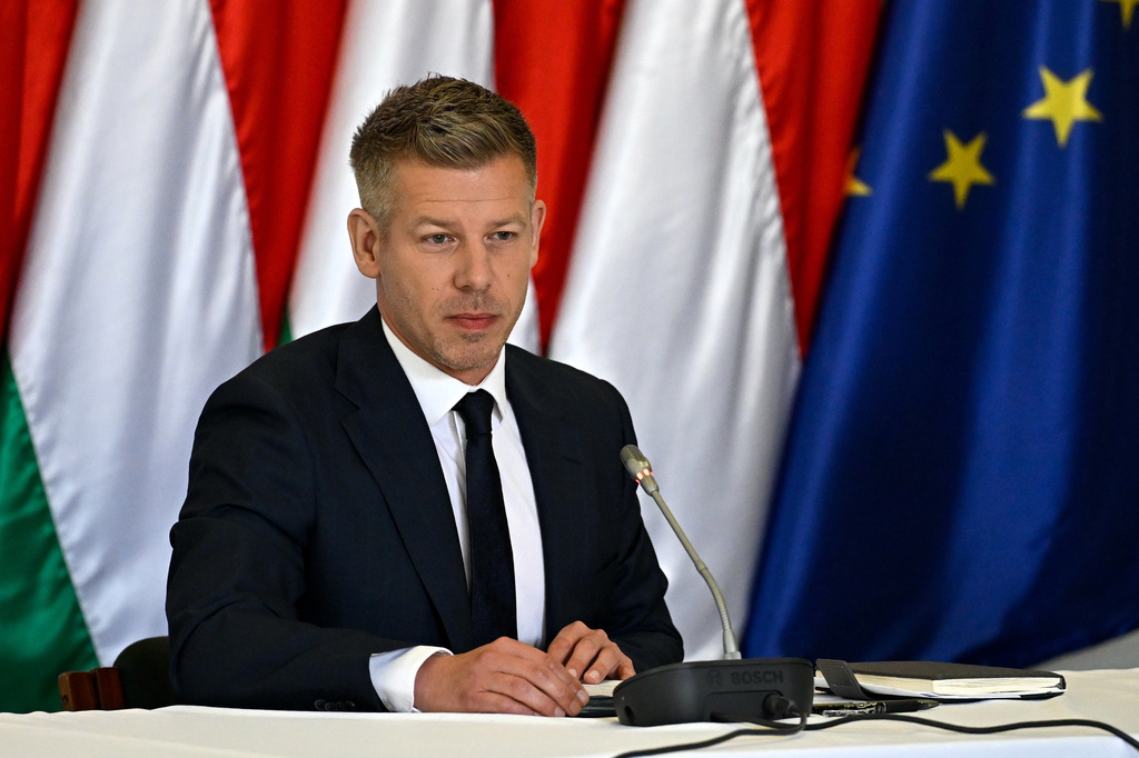 Hungarian Prime Minister Peter Magyar attends the first, out-of-town cabinet meeting of the new Tisza government in Opusztaszer, Hungary, Wednesday, May 13, 2026. (Robert Hegedus/MTI via AP)