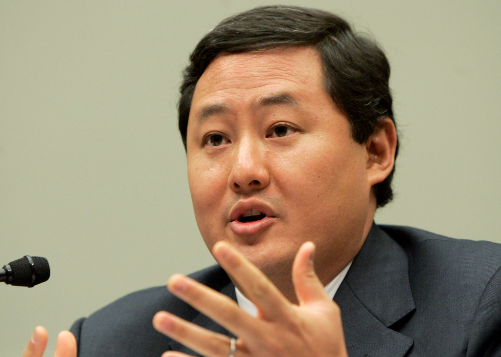 FILE - John Yoo, a law professor at the University of California at Berkeley, testifies on Capitol Hill in Washington, June 26, 2008. (AP Photo/Susan Walsh, File)