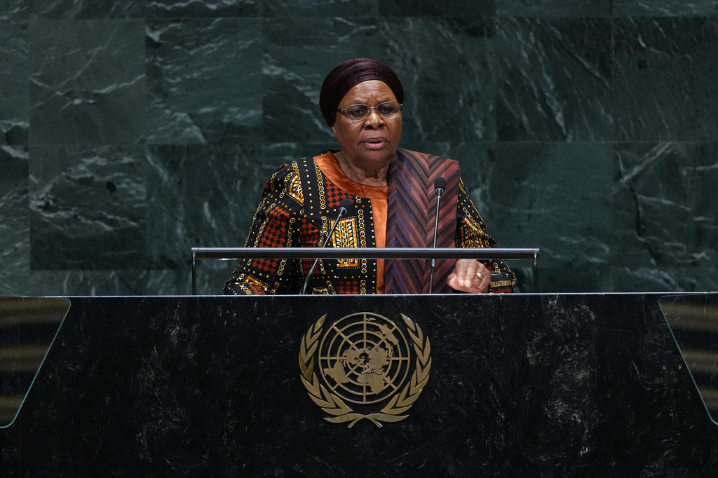 Namibia's President Netumbo Nandi-Ndaitwah addresses the 81st session of the United Nations General Assembly at U.N. headquarters Wednesday, Sept. 23, 2026. (AP Photo/Frank Franklin II)