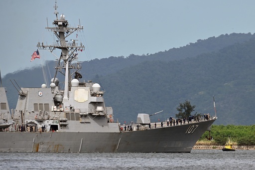The USS Gravely destroyer prepares to dock for military exercises in Port-of-Spain, Trinidad and Tobago, Sunday, Oct. 26, 2025. (AP Photo/Robert Taylor) The USS Gravely destroyer prepares to dock for military exercises in Port-of-Spain, Trinidad and Tobago, Sunday, Oct. 26, 2025. (AP Photo/Robert Taylor)