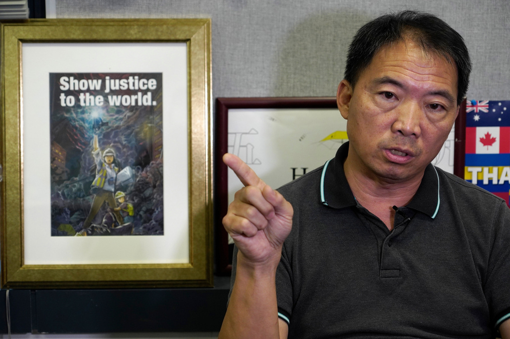 FILE - Pro-democracy lawmaker Wu Chi-wai gives an interview at his office in Legislative Council in Hong Kong on Nov. 19, 2020. (AP Photo/Vincent Yu, File)