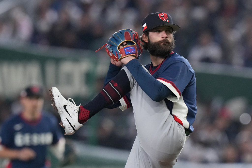 Czech Republic's pitcher Ondrej Satoria pitches to a Japan batter during the inning of a World Baseball Classic game between Japan and the Czech Republic on Tuesday, March 10, 2026 in Tokyo. (AP Photo/Eugene Hoshiko)