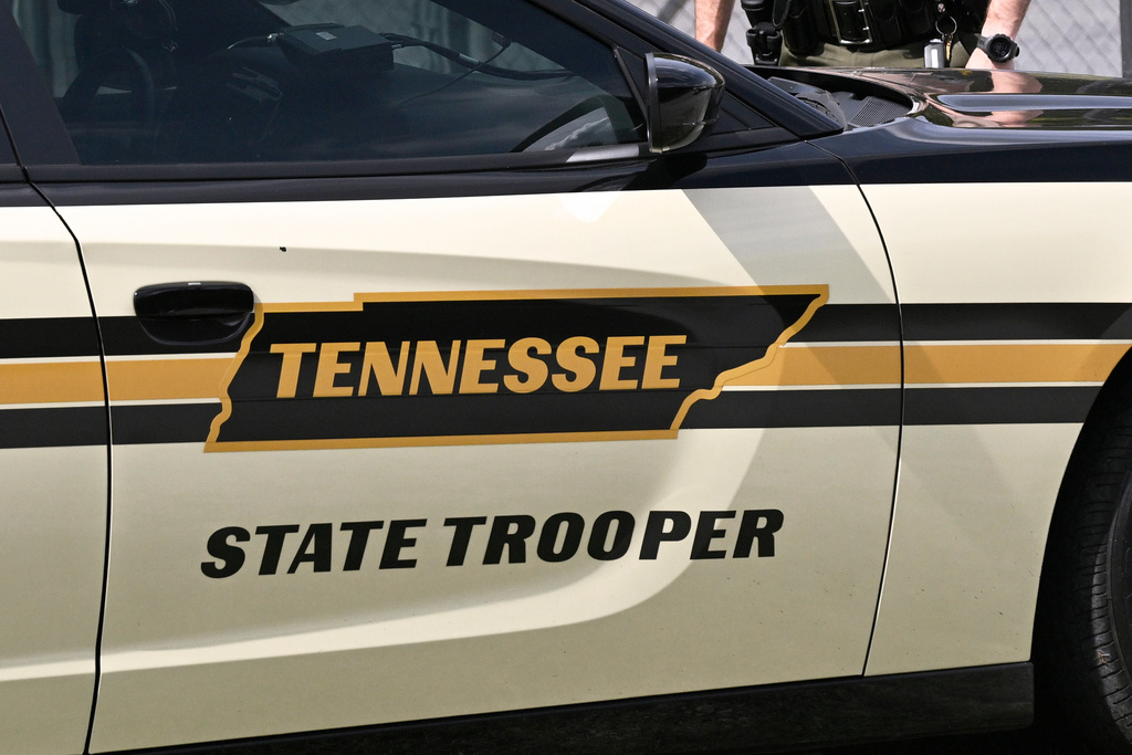FILE - A Tennessee State squad car is seen, Oct. 10, 2025, in Bucksnort, Tenn. (AP Photo/John Amis, File)
