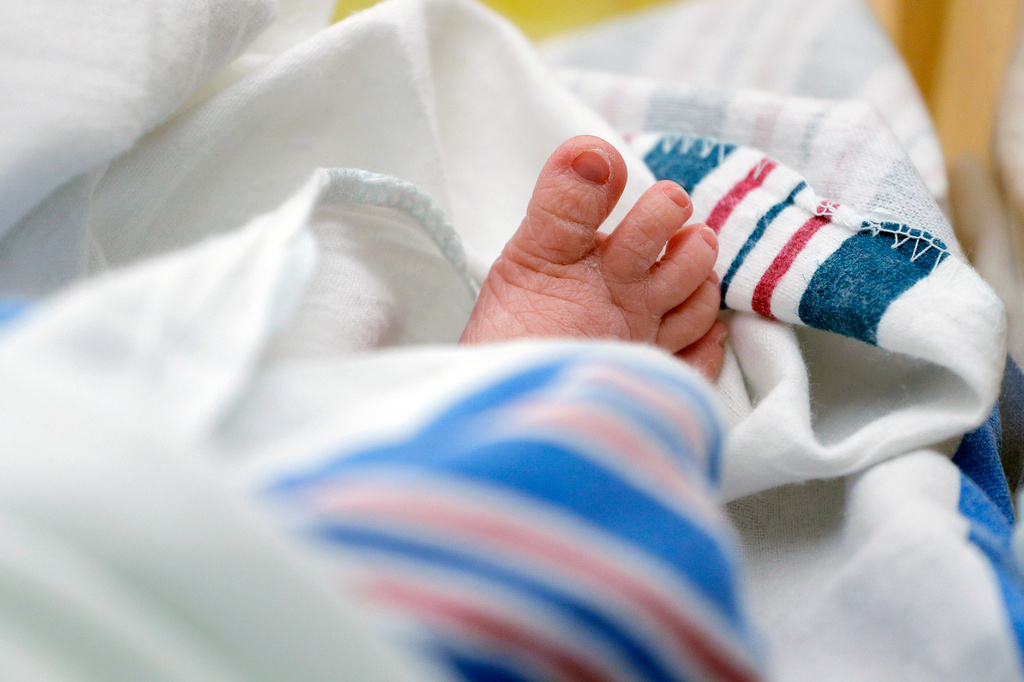 FILE - The toes of a baby are seen at DHR Health, July 29, 2020, in McAllen, Texas. (AP Photo/Eric Gay, File)