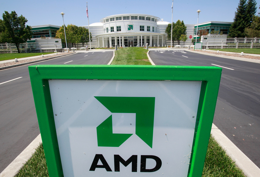 FILE - This July 13, 2010, file photo, shows an entrance to the Advanced Micro Devices Inc. (AMD) headquarters in Sunnyvale, Calif. (AP Photo/Paul Sakuma, File)