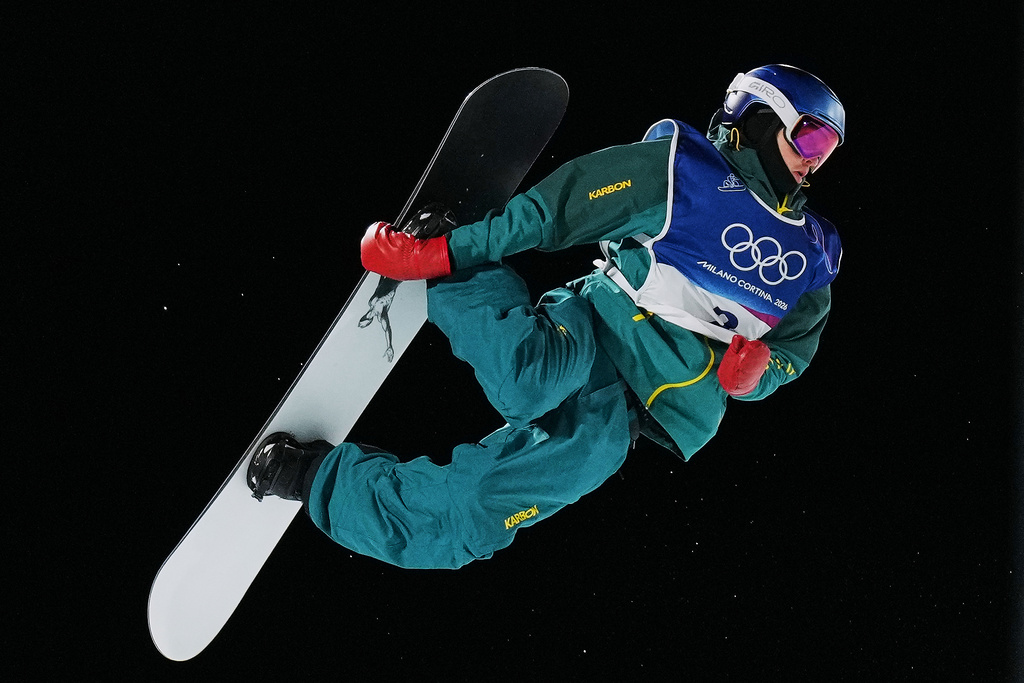 Australia's Scotty James competes during the men's snowboarding halfpipe qualifications at the 2026 Winter Olympics, in Livigno, Italy, Wednesday, Feb. 11, 2026. (AP Photo/Abbie Parr)
