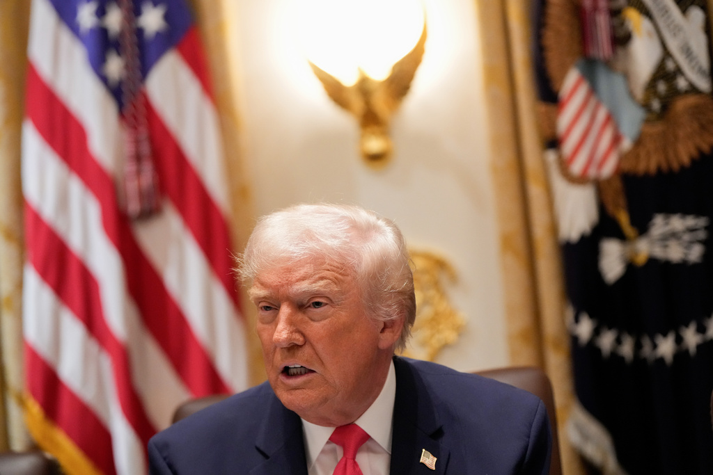 President Donald Trump speaks during a Cabinet meeting at the White House, Tuesday, Dec. 2, 2025, in Washington. (AP Photo/Julia Demaree Nikhinson)