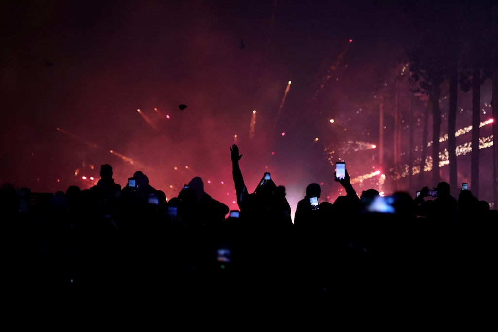 Protesters take part in an anti-government rally in Tirana, Albania, Saturday, Oct. 24, 2026. (AP Photo/Hameraldi Agolli)
