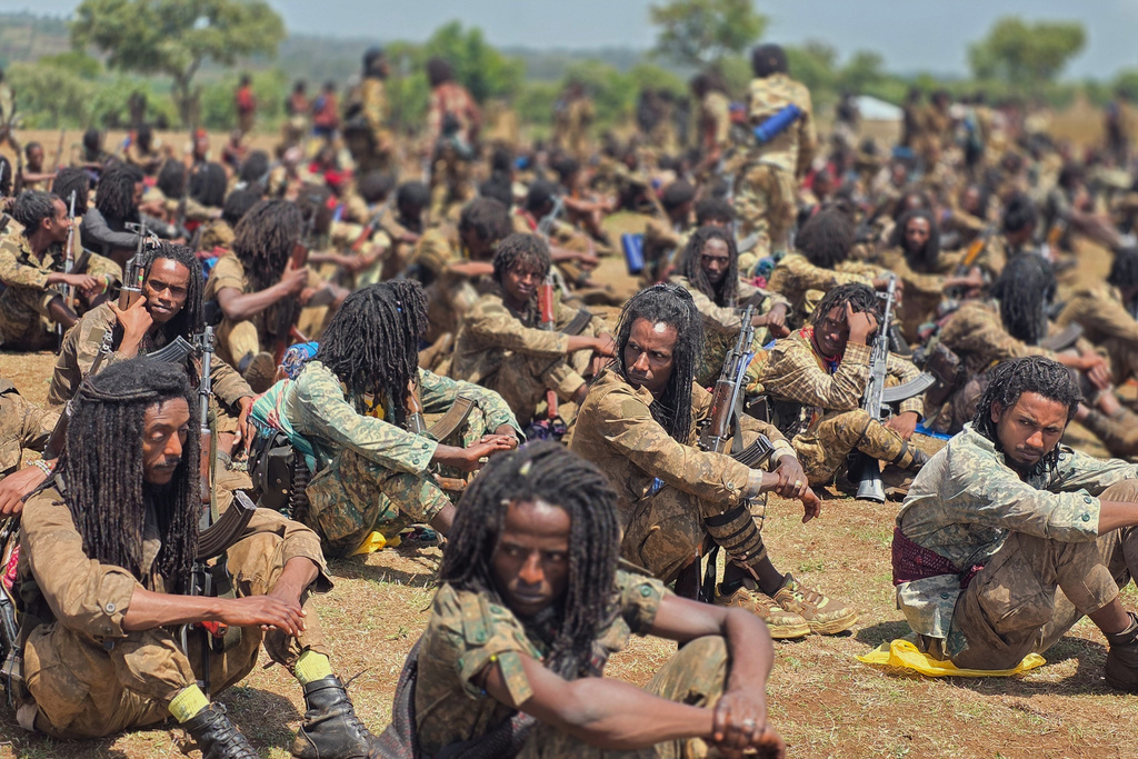 Oromo Liberation Army (OLA) fighters attend an orientation session in western Oromia, Ethiopia, June 2, 2025. (AP Photo)