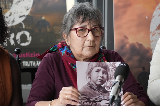 Evelyn Korkmaz, from the global organization of abuse victims and activists, Ending Clergy Abuse, joins a press conference after a meeting with Pope Leo XIV at the Vatican, in Rome, Monday, Oct. 20, 2025. (AP Photo/Andrew Medichini) Evelyn Korkmaz, from the global organization of abuse victims and activists, Ending Clergy Abuse, joins a press conference after a meeting with Pope Leo XIV at the Vatican, in Rome, Monday, Oct. 20, 2025. (AP Photo/Andrew Medichini)