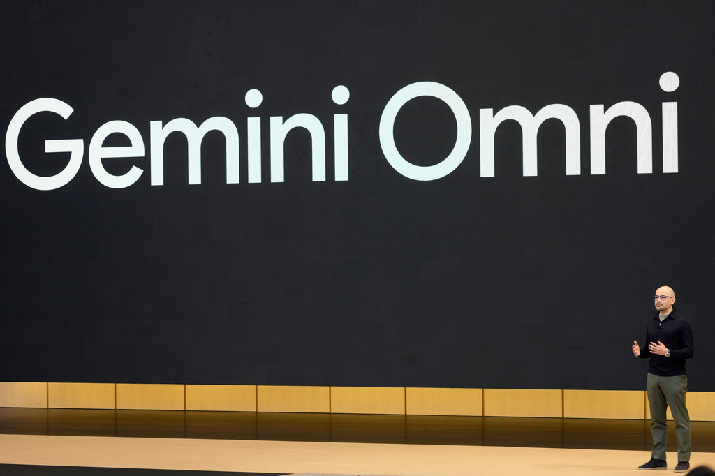 Demis Hassabis, Co-Founder and CEO, Google DeepMind, speaks about Gemini Omni at a Google I/O event in Mountain View, Calif., Tuesday, May 19, 2026. (AP Photo/Jeff Chiu)