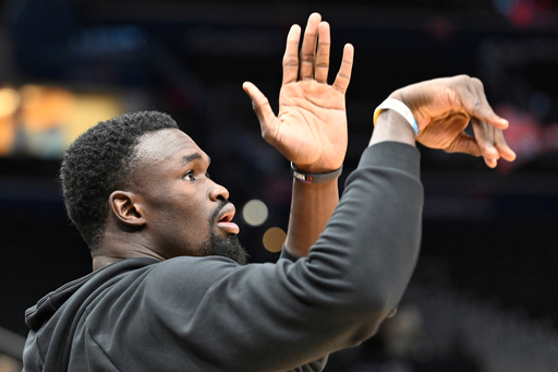 Philadelphia 76ers center Adem Bona warms up before an NBA basketball game against the Washington Wizards, Tuesday, Oct. 28, 2025, in Washington. (AP Photo/John McDonnell) Philadelphia 76ers center Adem Bona warms up before an NBA basketball game against the Washington Wizards, Tuesday, Oct. 28, 2025, in Washington. (AP Photo/John McDonnell)