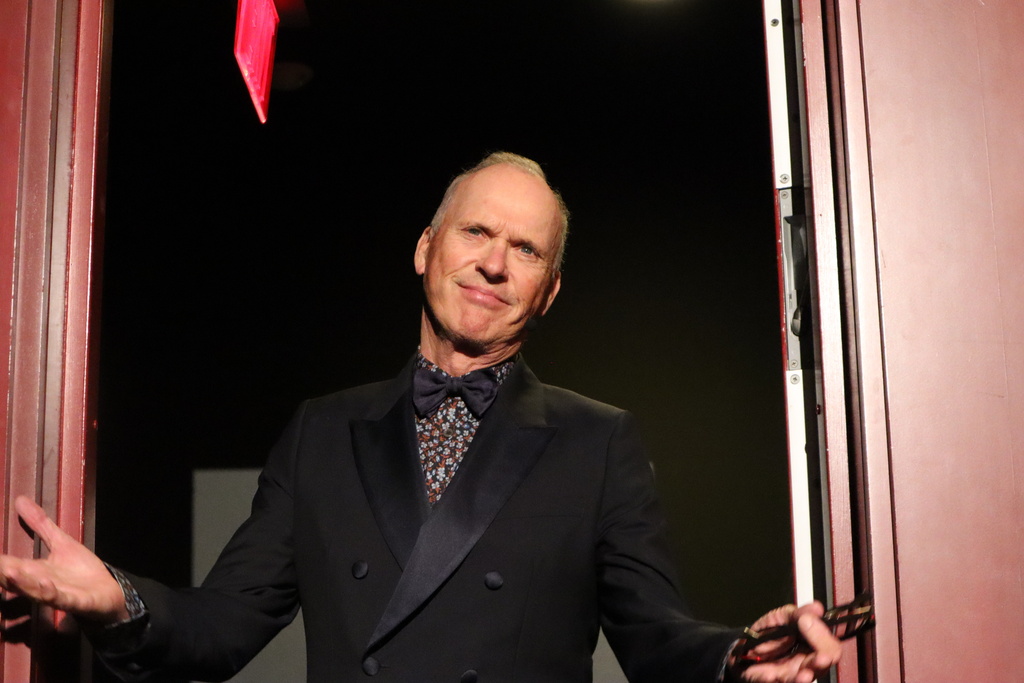Actor Michael Keaton arrives at Harvard University's Farkas Hall for the school's annual Hasty Pudding Theatricals Man of the Year award show, Friday, Feb. 6, 2026 in Cambridge, Mass. (AP Photo/Leah Willingham)