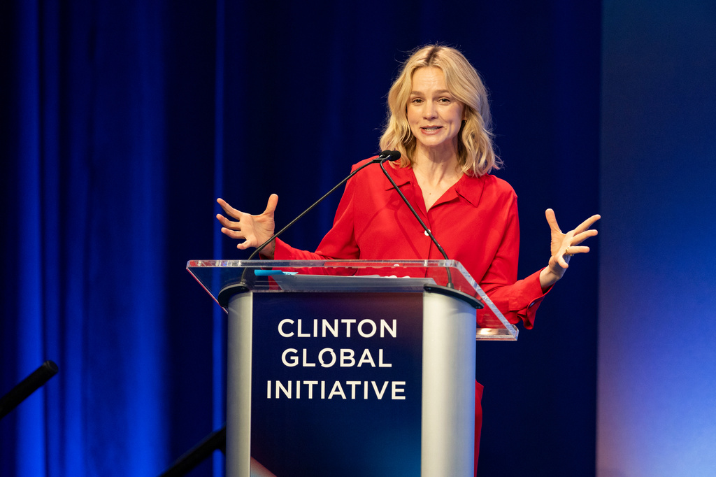 Carey Mulligan speaks during the Clinton Global Initiative, Wednesday, Sept. 23, 2026, in New York. (AP Photo/Ishika Samant)
