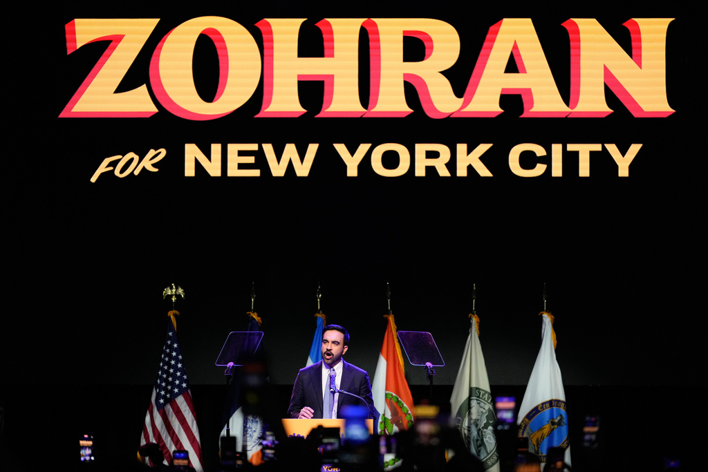 Zohran Mamdani speaks after winning the mayoral election, Tuesday, Nov. 4, 2025, in New York. (AP Photo/Yuki Iwamura)