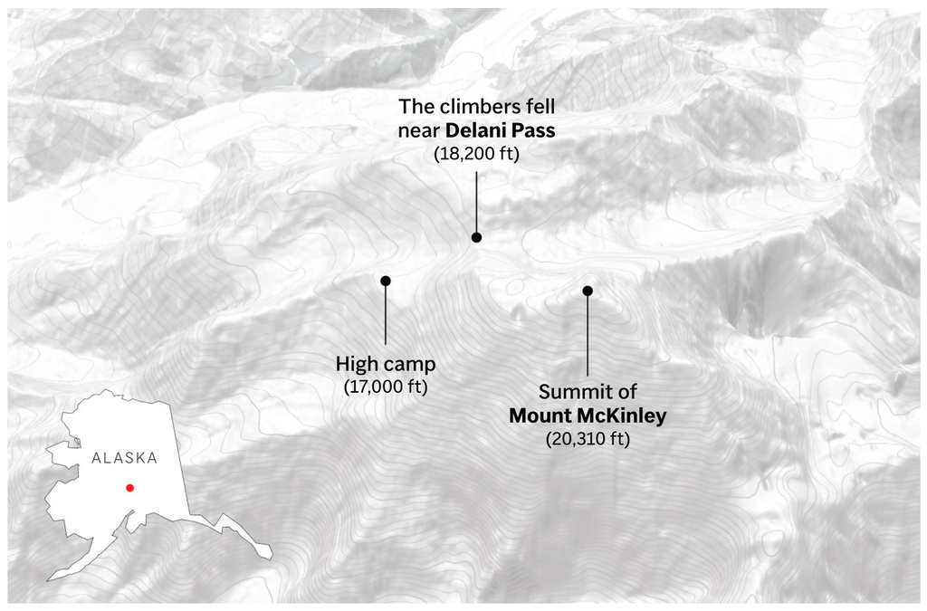 Map showing Mount McKinley, Alaska. (AP Digital Embed)