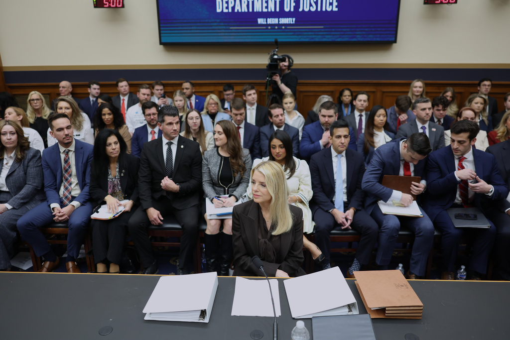 Attorney General Pam Bondi arrives to testify before a House Judiciary Committee oversight hearing on Capitol Hill in Washington, Wednesday, Feb. 11, 2026, in Washington. (AP Photo/Tom Brenner)