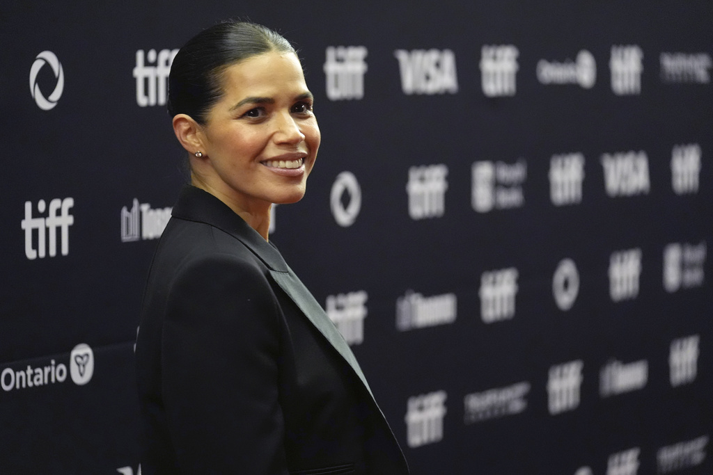 America Ferrera attends the premiere of "The Lost Bus" at the Princess of Wales Theatre during the Toronto International Film Festival on Friday, Sept. 5, 2025, in Toronto. (AP Photo/Chris Pizzello)